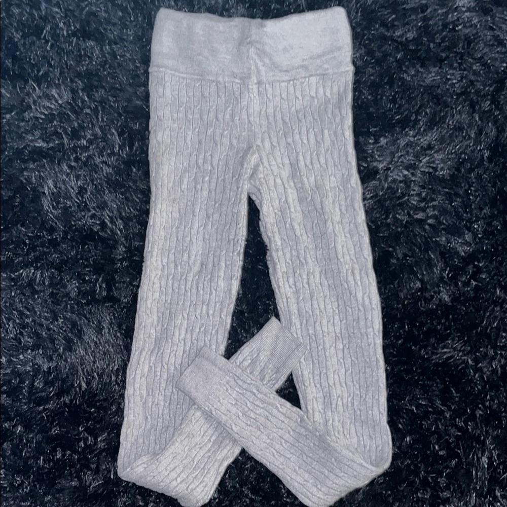 Cozy Gray Cable Knit Leggings